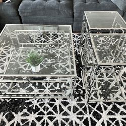 3 Set Modern Glass Tables