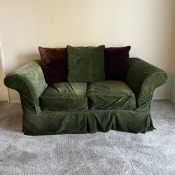 Green Velvet Love Seat Set