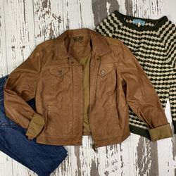 Brown Faux Leather Jacket