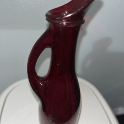 vintage Anchor Hocking Royal Ruby Red Glass Pitcher.