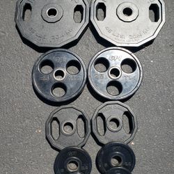 Iron Grip Olympic Plates Urethane Weights Gym Weight Set 