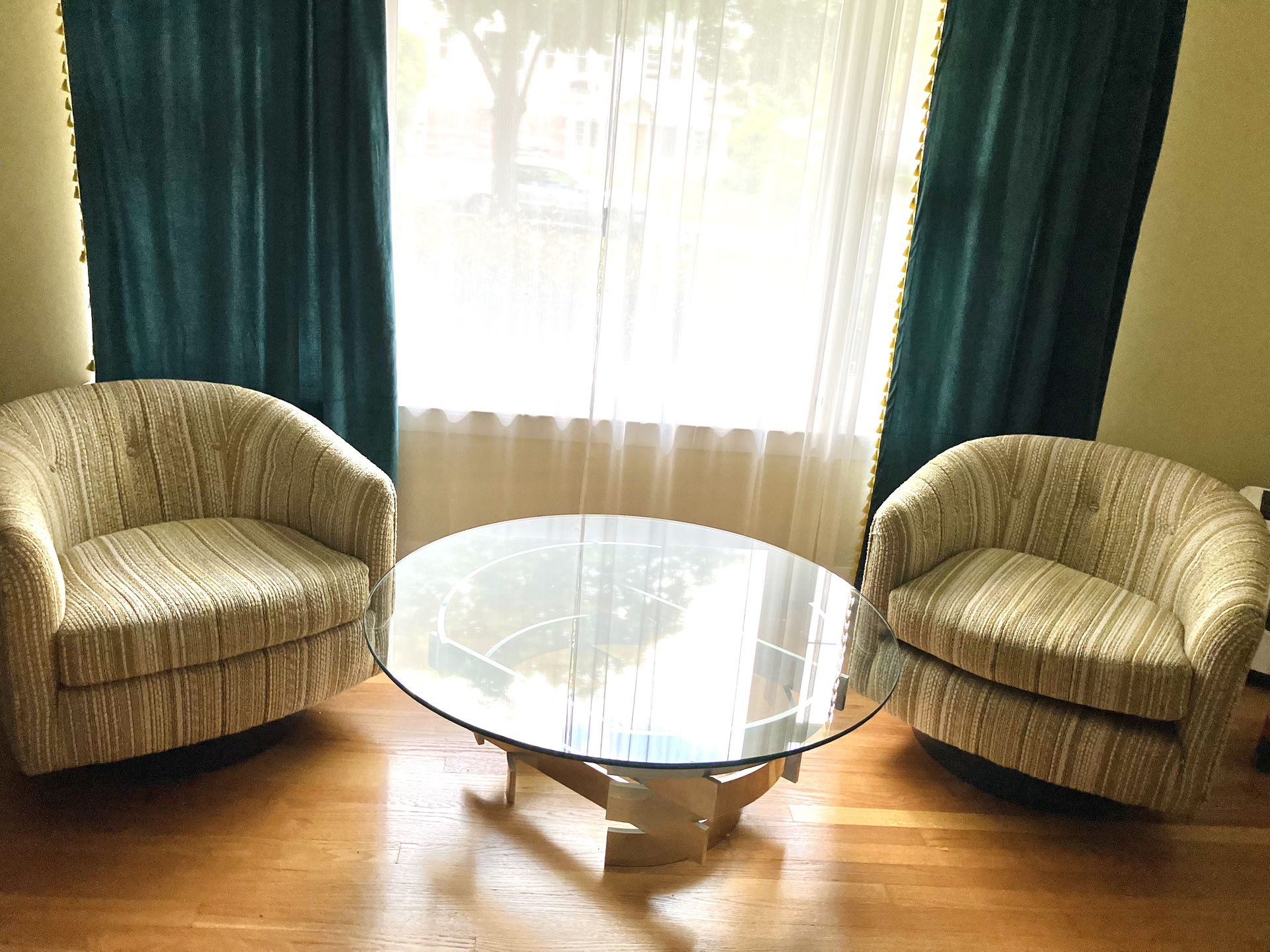 Paul Mayen Glass &Chrome Geometric Coffee Table