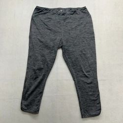 Women's Sculpted High-Waisted Capri Leggings Pants Size L Large Stripe gray