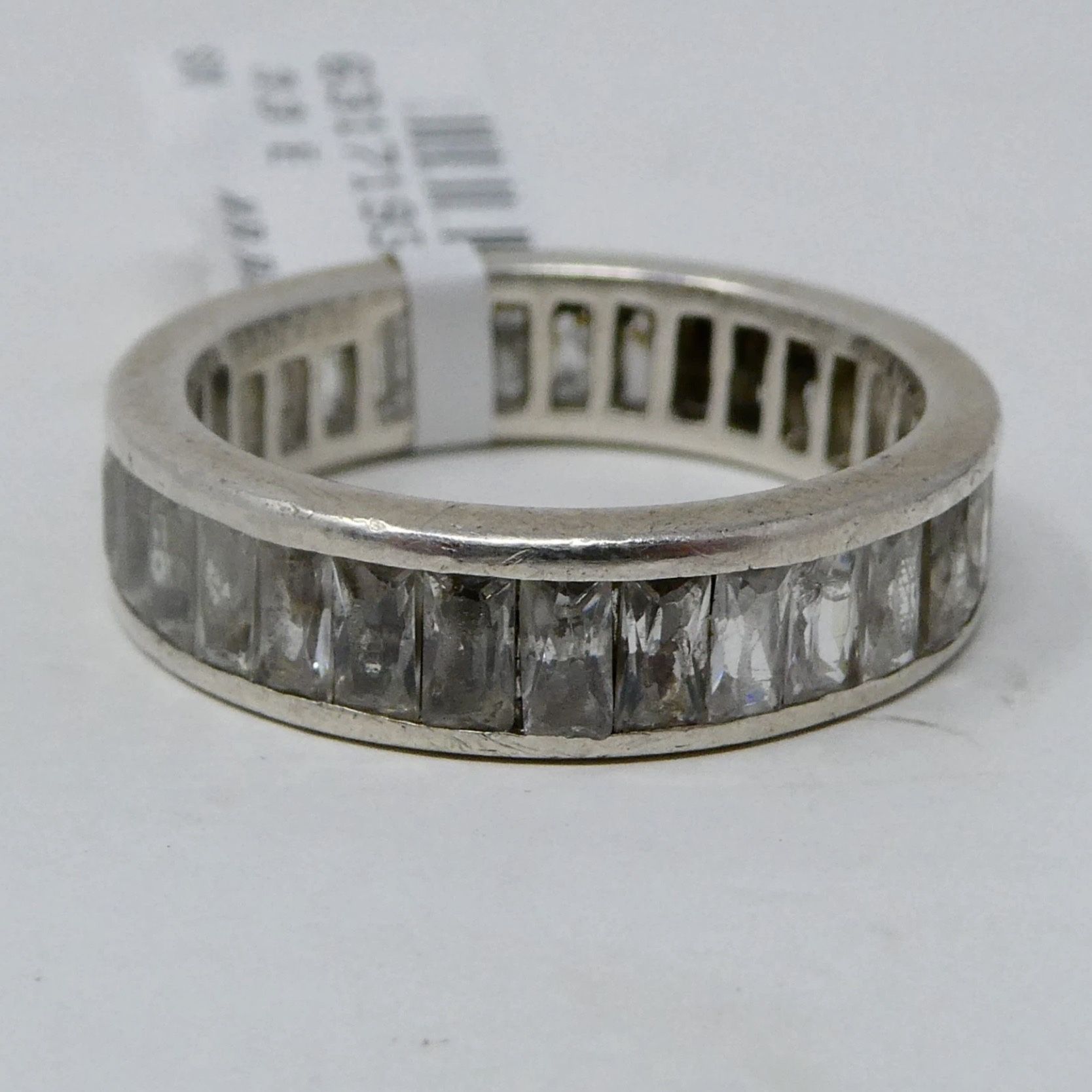 .925 Sterling Silver Ring With Clear Stones