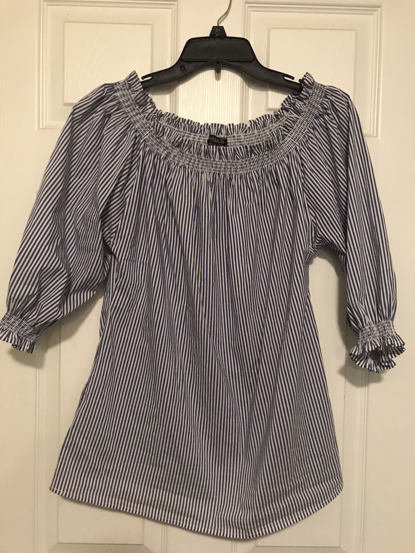 Conrad blouse blue and white stripes size 8