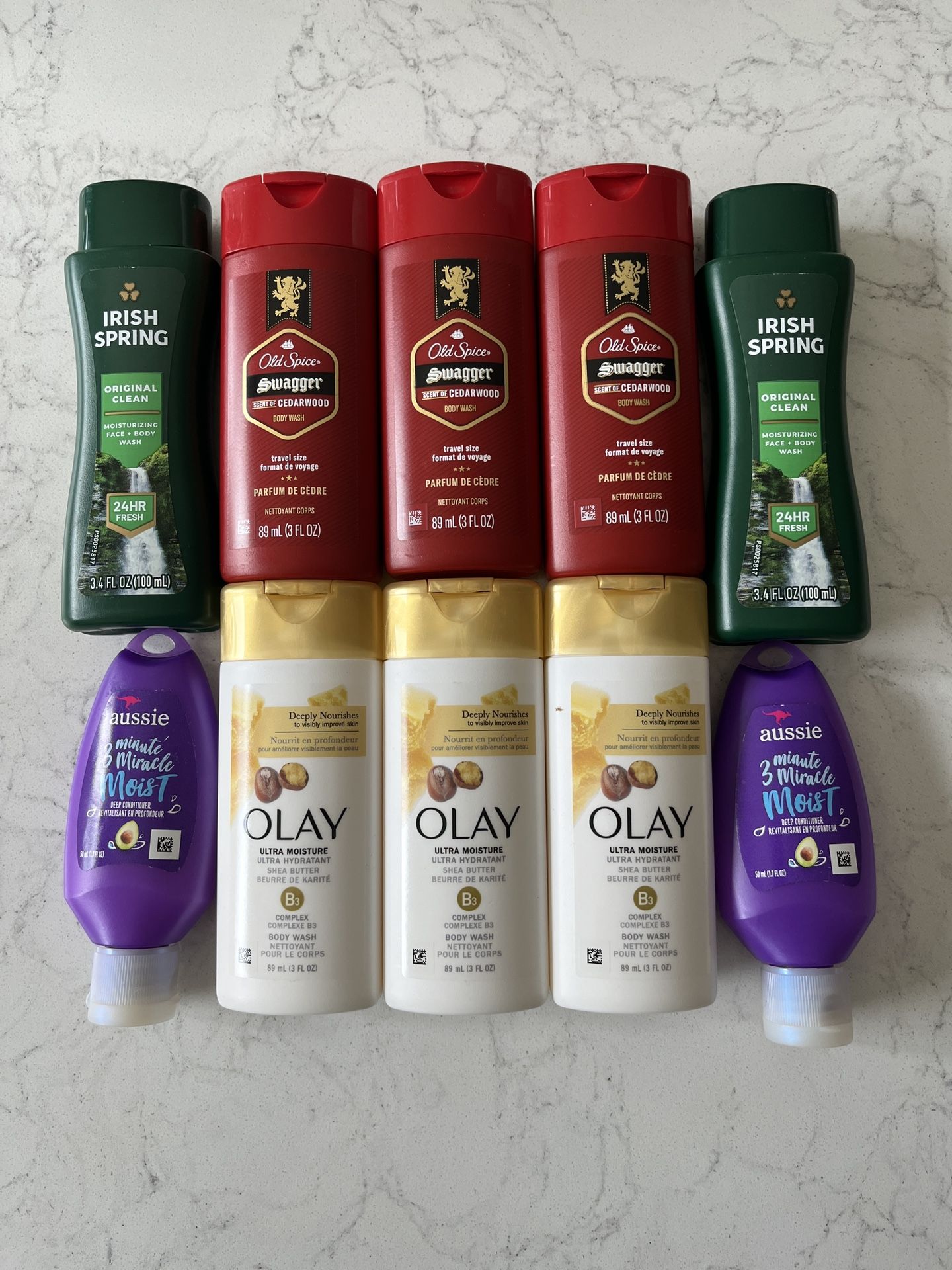 Old Spice, Olay, Irish Spring Body Wash & Aussie Conditioner Travel Sizes