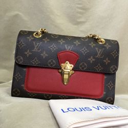 LV Louis Vuitton Women Bag Monogram red part