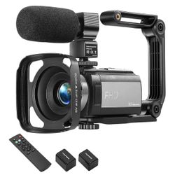 Video Camera Camcorder Full HD 1080P 30FPS 36MP IR Night Vision Vlogging Camera for YouTube,3.0 Inch 270 Degree Rotation LCD 16X Digital Zoom Camcorde