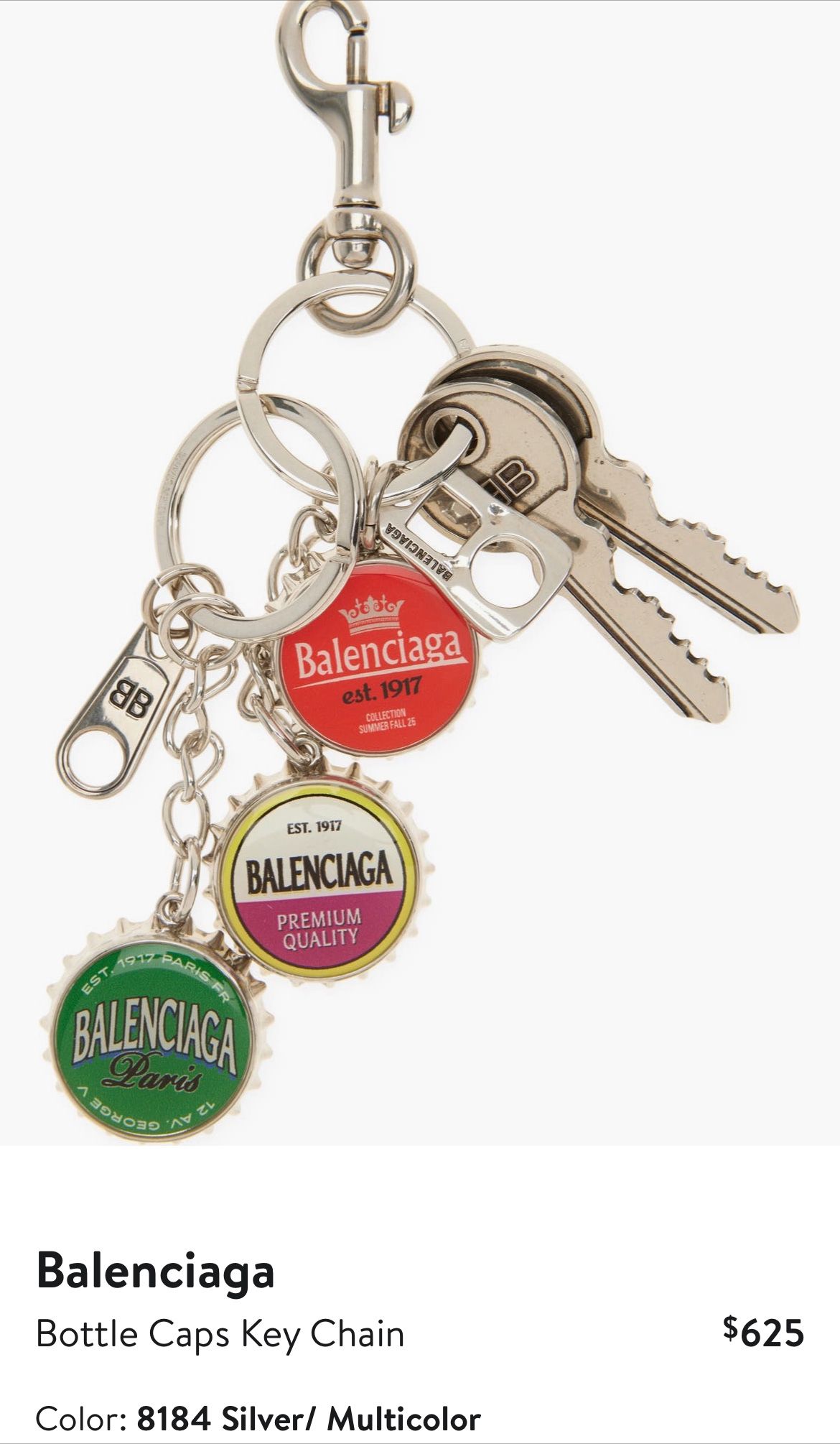 Balenciaga Bottle Caps Keychain