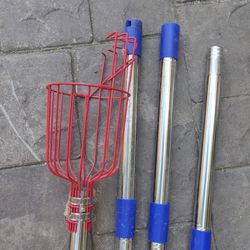 Two extendable fruit pickers