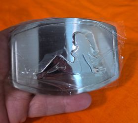 VINTAGE Belt Buckle SEXY LADY SILHOUETTE Mudflap Girl Biker Like 1970 / 80’s