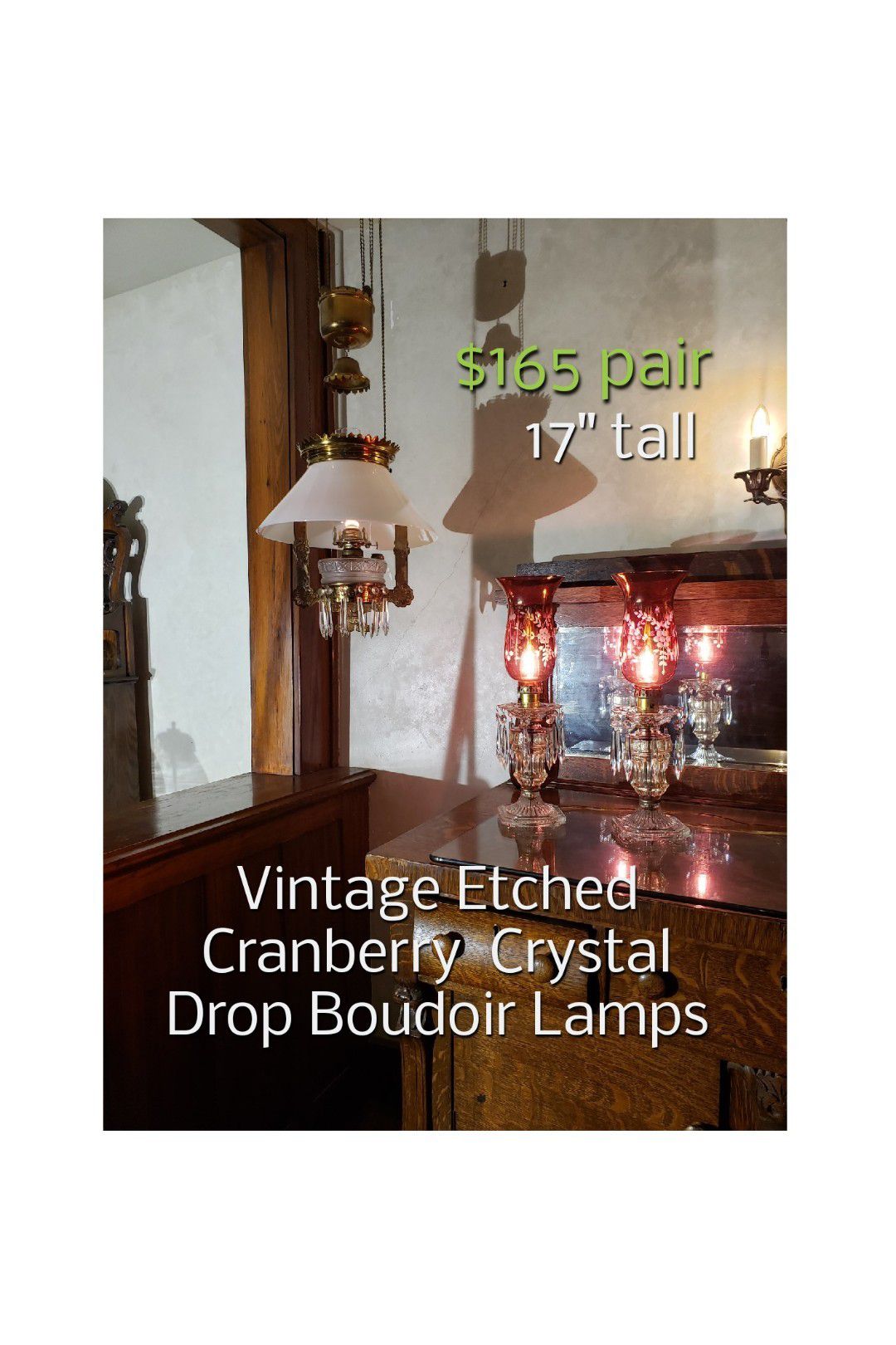 Vintage Etched Lamps $165