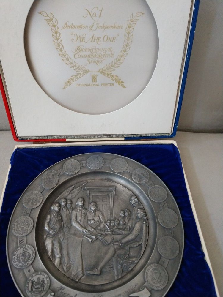Bicentennial Commemorative Pewter Plates