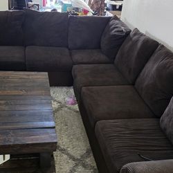 Sectional Couch + Tables