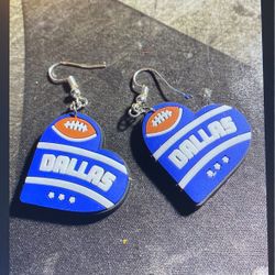 Dallas Cowboys croc charms, dangle earrings