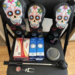 Golf Accessories Lot Balls Speaker Head Covers Divot Tool