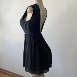 Beautiful Classy Navy Blue & Black Open Back Dress