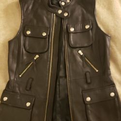 Leather vest jacket