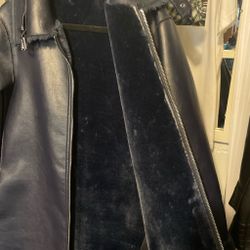 Guess reversible Leather/ Shearling coat