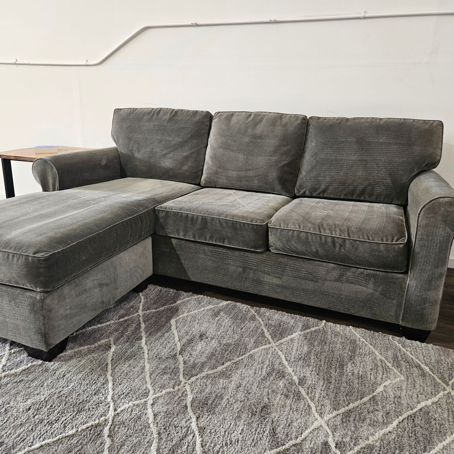 Couch Velvet Pottery Barn Reversible Chaise - FREE DELIVERY