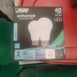 Feit Enhance A19 E26 (Medium) LED Bulb Daylight 60 Watt Equivalence 2 pk