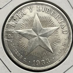 Moneda De Un Peso Del Año 1933 