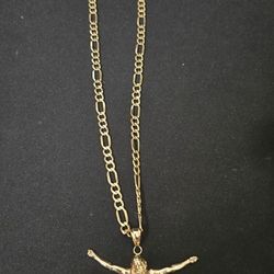 Chain 14k And Pendant 10k 
