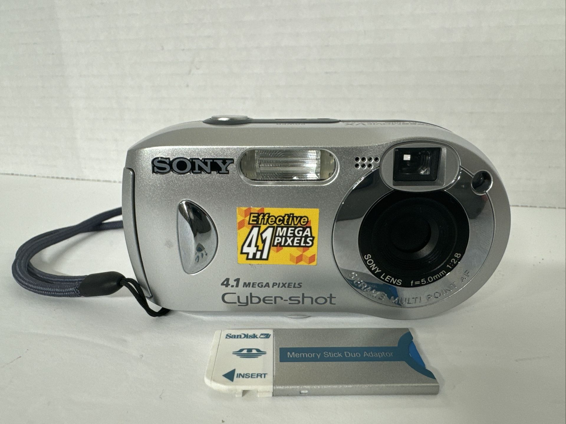 Sony CyberShot DSC-P41 4.1MP Digital Camera - Silver w/ Strap & Memory Stick