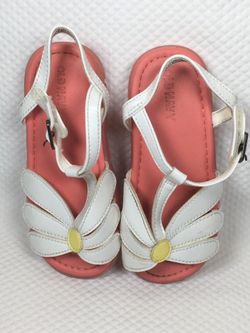 Old Navy Daisy/Flower Toddler Girl Sandals Size 9T Easy Closure