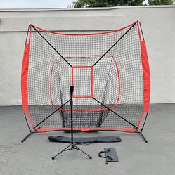 (New in box) $75 Baseball Softball (7x7’ Net & Ball Tee Set) Practice Hitting & Pitching Net w/ Carry Bag 