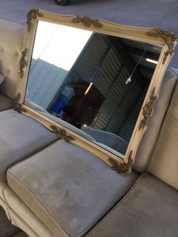 Antique Chalkware Mirror