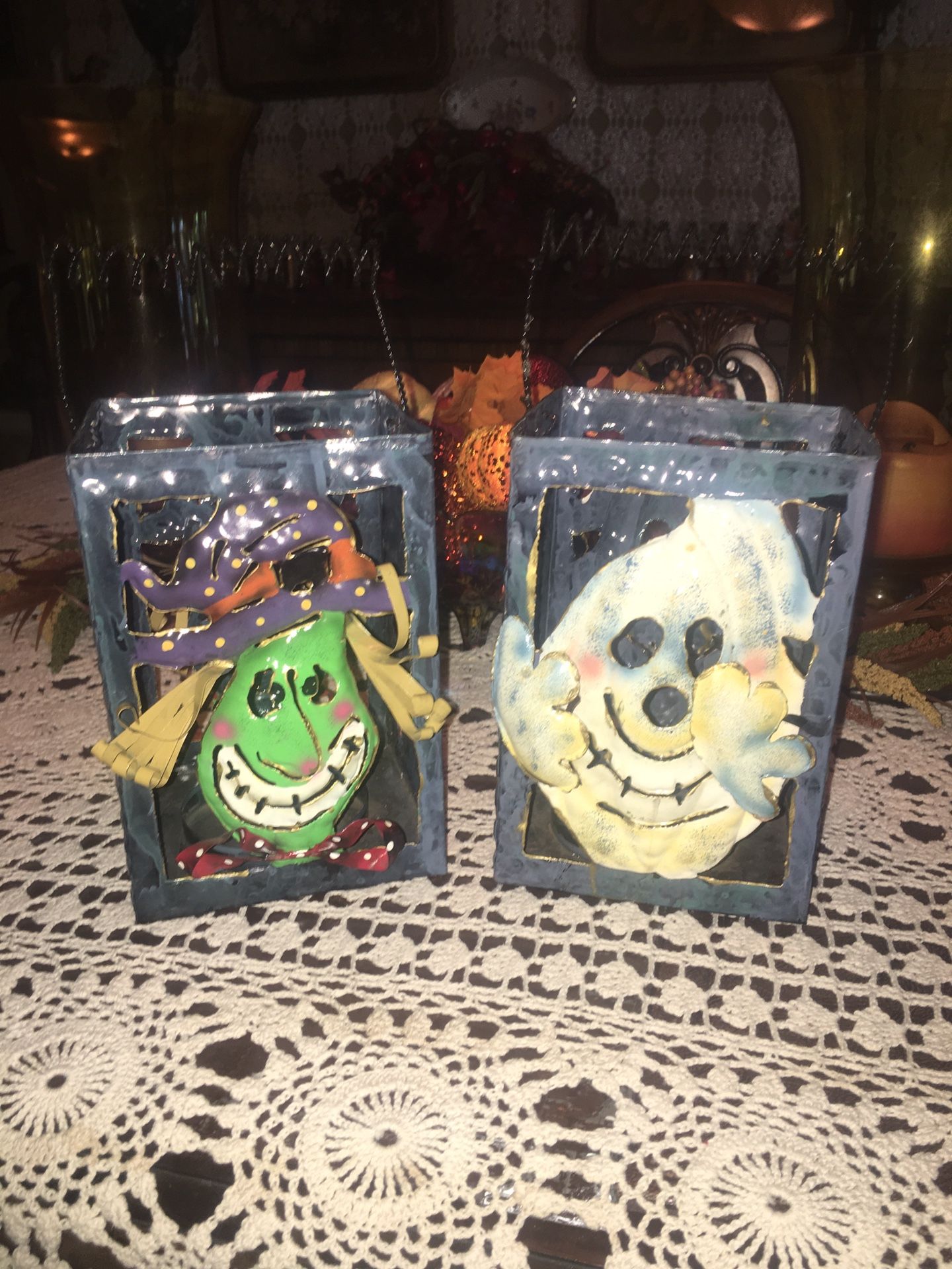 Metal Halloween Candle Holders