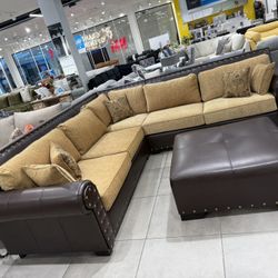 Long Sectional With Ottoman 🔥🔥🔥