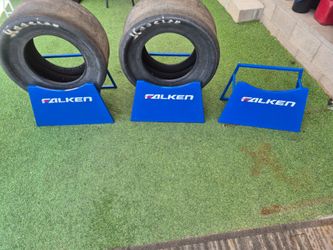 3 METAL FALKEN TIRE DISPLAY STAND,  IN VERY GOOD CONDITION