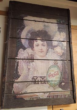 Vintage Coca Cola Wood Sign