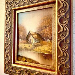 Beautiful original signed oil painting Landscape H15.25/10xW13.25/8xD2 inch Lbs 4.7 Beautiful original oil painting on canvas, quality wood frame. Sig
