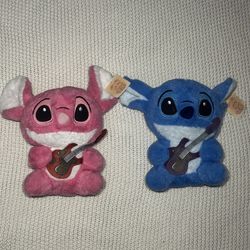  $25 for both. New Disney Lilo Stitch Angel Soft Plush Stuffed Figure Sitting Toys Dolls Gift Kids