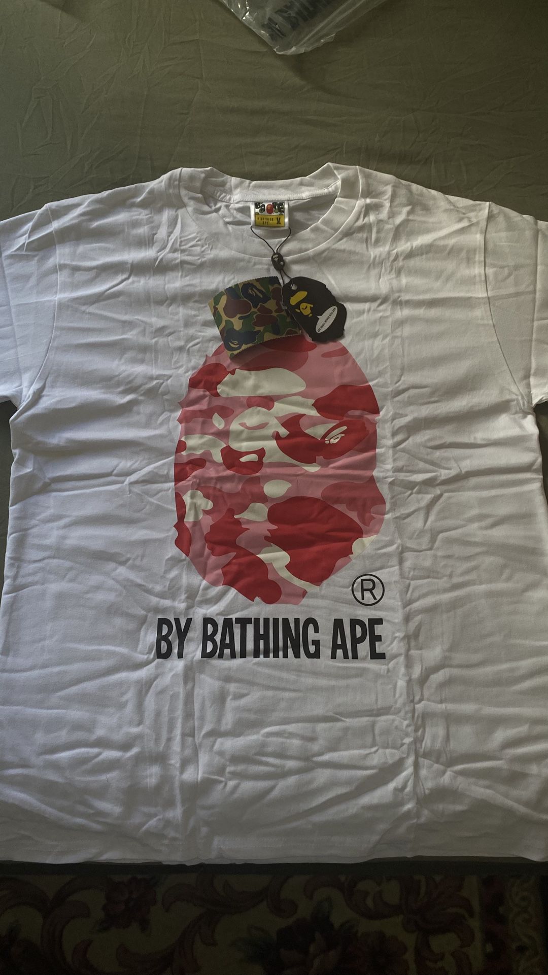 Medium Pink And White Bape T-shirt