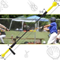 Batting Practice Hitting Stick,Batting Practice Equipment for Baseball and Softball,Extended Handlebar with Grip Strap,Ideal One-on-One Baseball Train