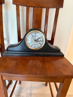 Wood Mantel Clock with Roman Numerals