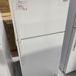 Whirlpool White 30” Wide Top Freezer Refrigerator - 18 Cu. Ft.