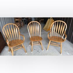 3 Solid Wood Chair Ready For Restoration!