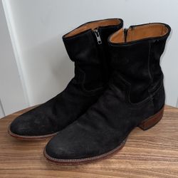 Moonshine Spirit, Pancho, Roughout Later, Ankle Boots, Black, Size 12