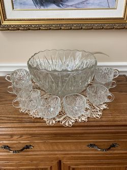 Vintage Hazelware Monticello Piece Arlington Punch Bowl Set