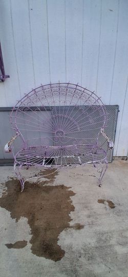 Vintage Metal Salterini Peacock Bench