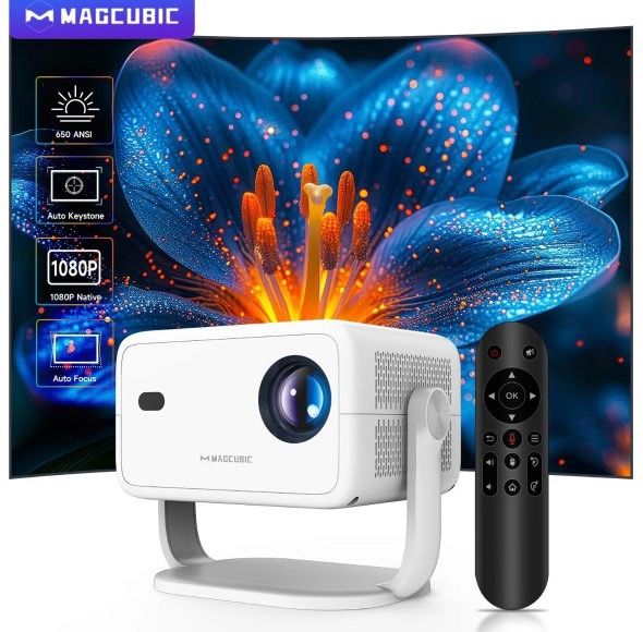 Portable Voice Home Theater Projector, Smart Projector for Home Office