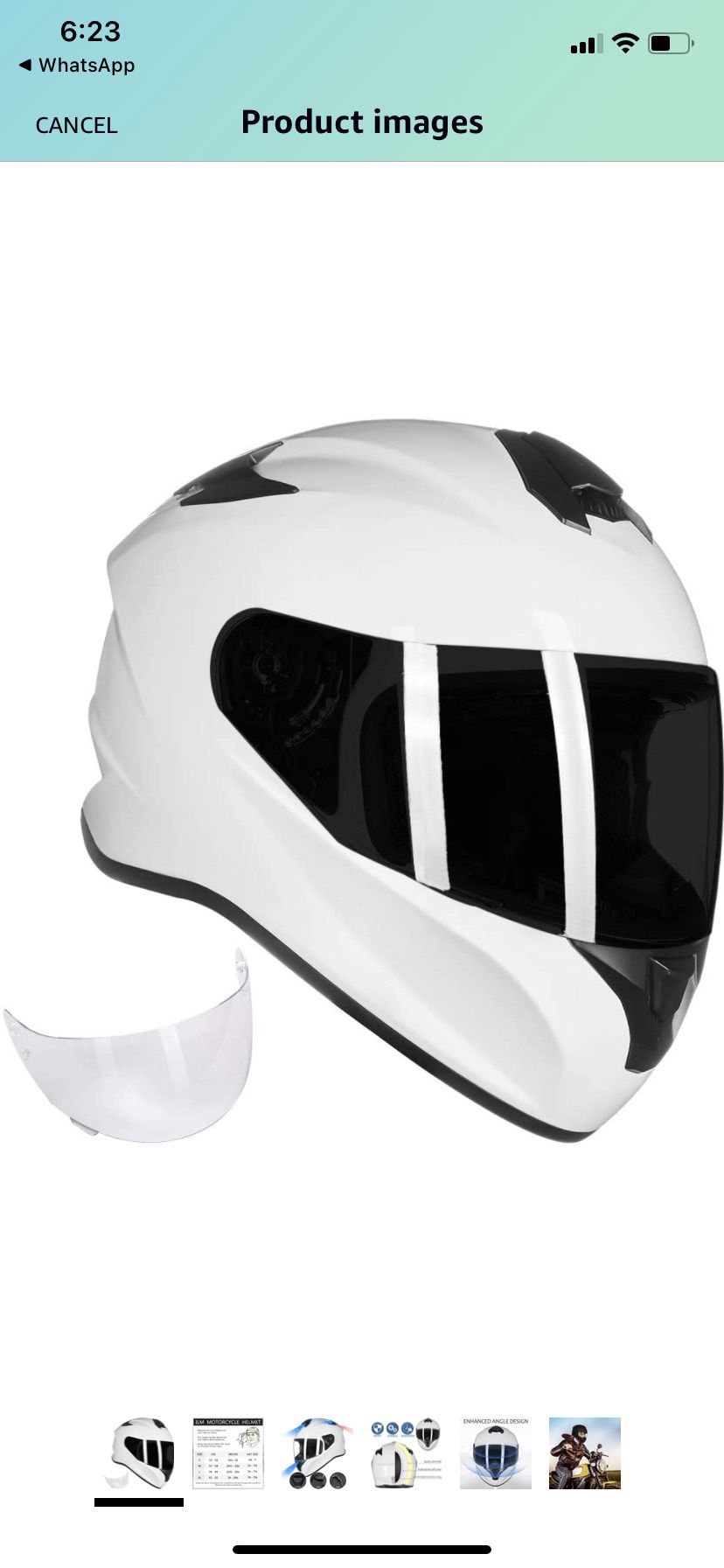 New White Dot Motorbike Full Face Helmet $100