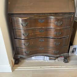 Antique Early 20th Century Walnut Secretary Desk