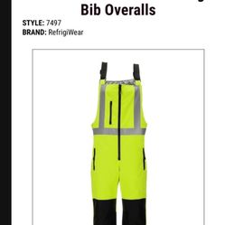 REFRIGIWEAR HiVis Insulated Softshell High Bib Overalls New With Tags