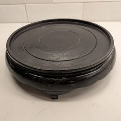 Large Vintage / Antique Chinese Hand Carved Handmade Rosewood Display Stand for: Asian Porcelain / Ceramic Vase, Decorative Bowl, Statue, Figurine,